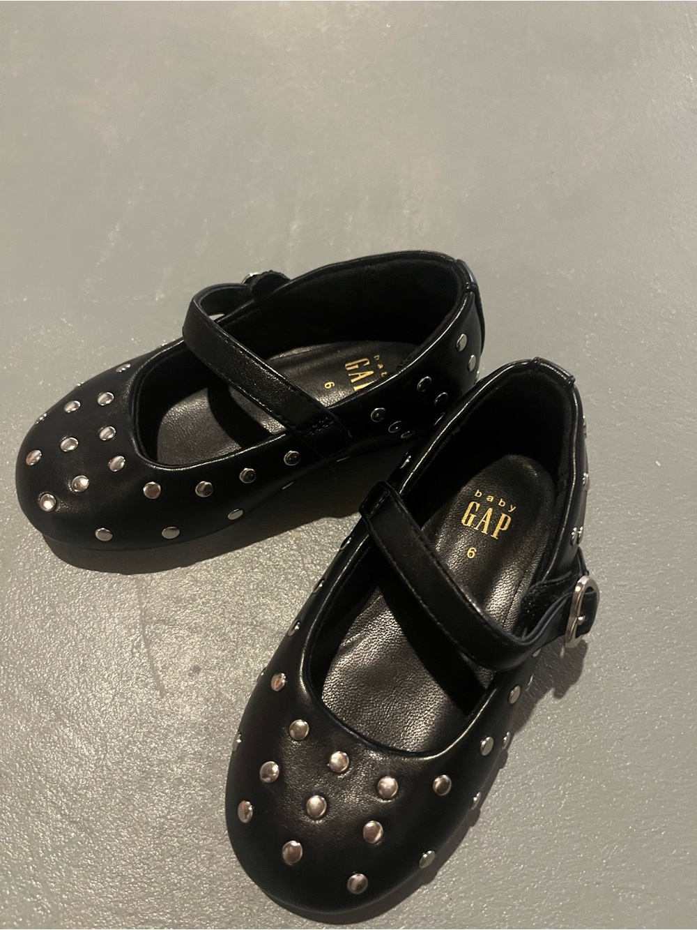 GAP Black Mary Jane Shoes with Silver Studs
